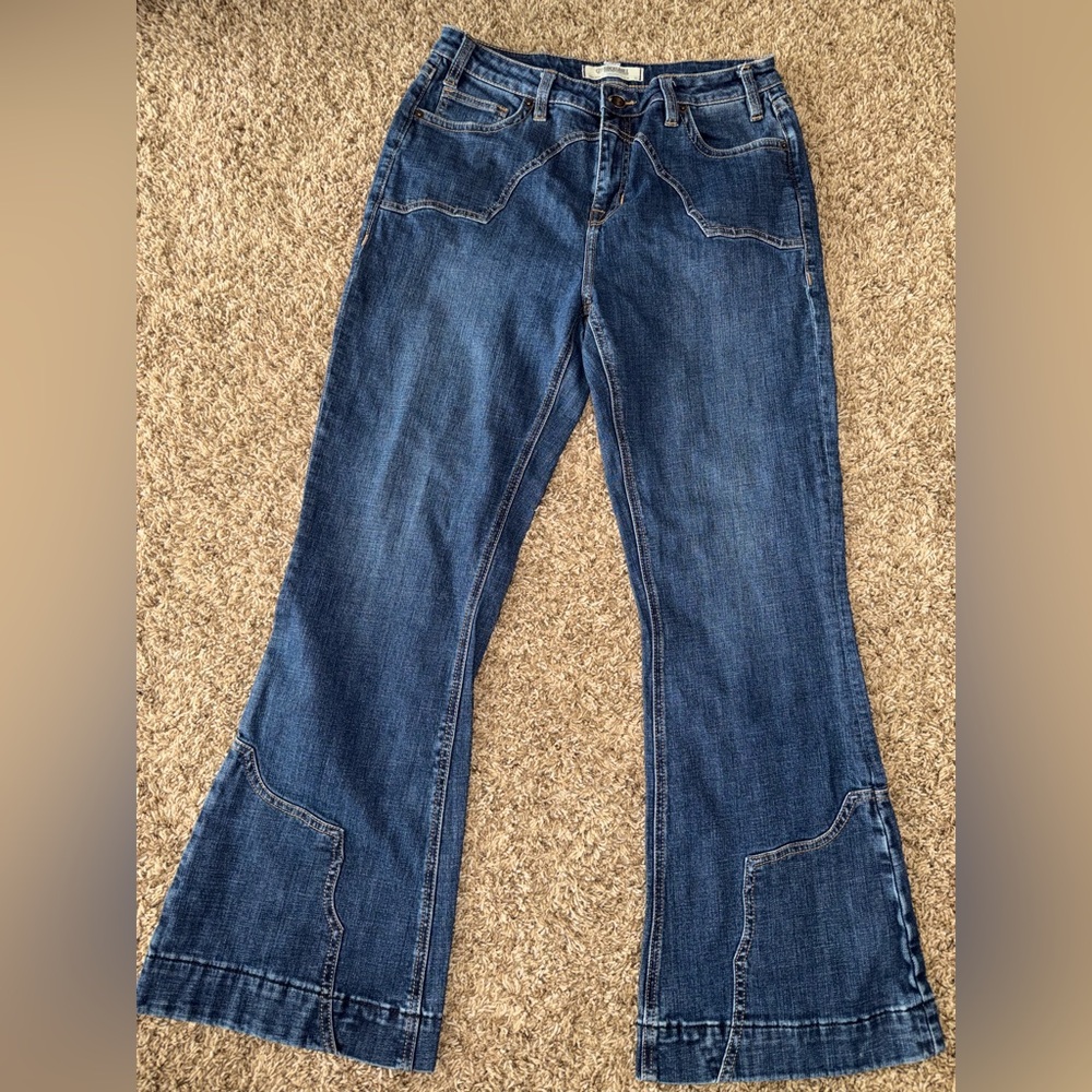 Women’s Rock & Roll Denim Trouser, High Rise/western trim,31x32,great condition!
